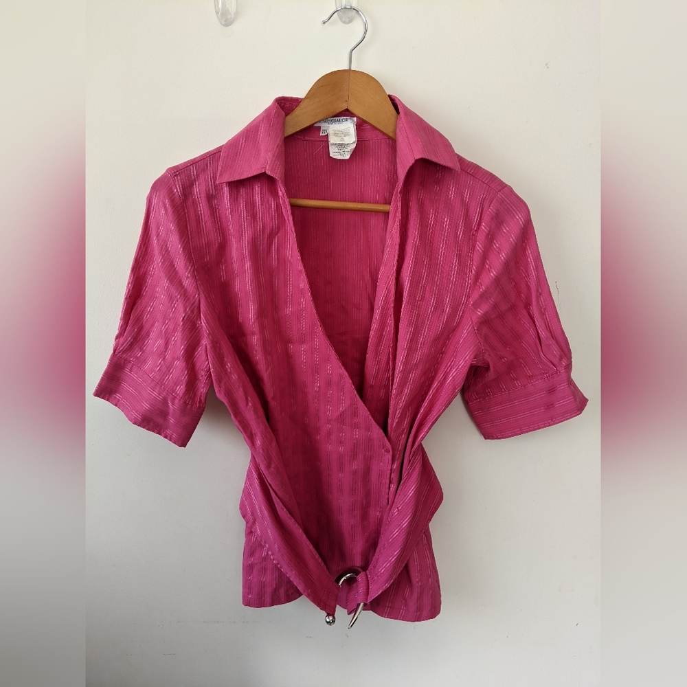 Nara Camicie Pink Top Size III/M Wrap Blouse